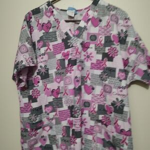 Scrub H.Q. Breast Cancer Scrub Top